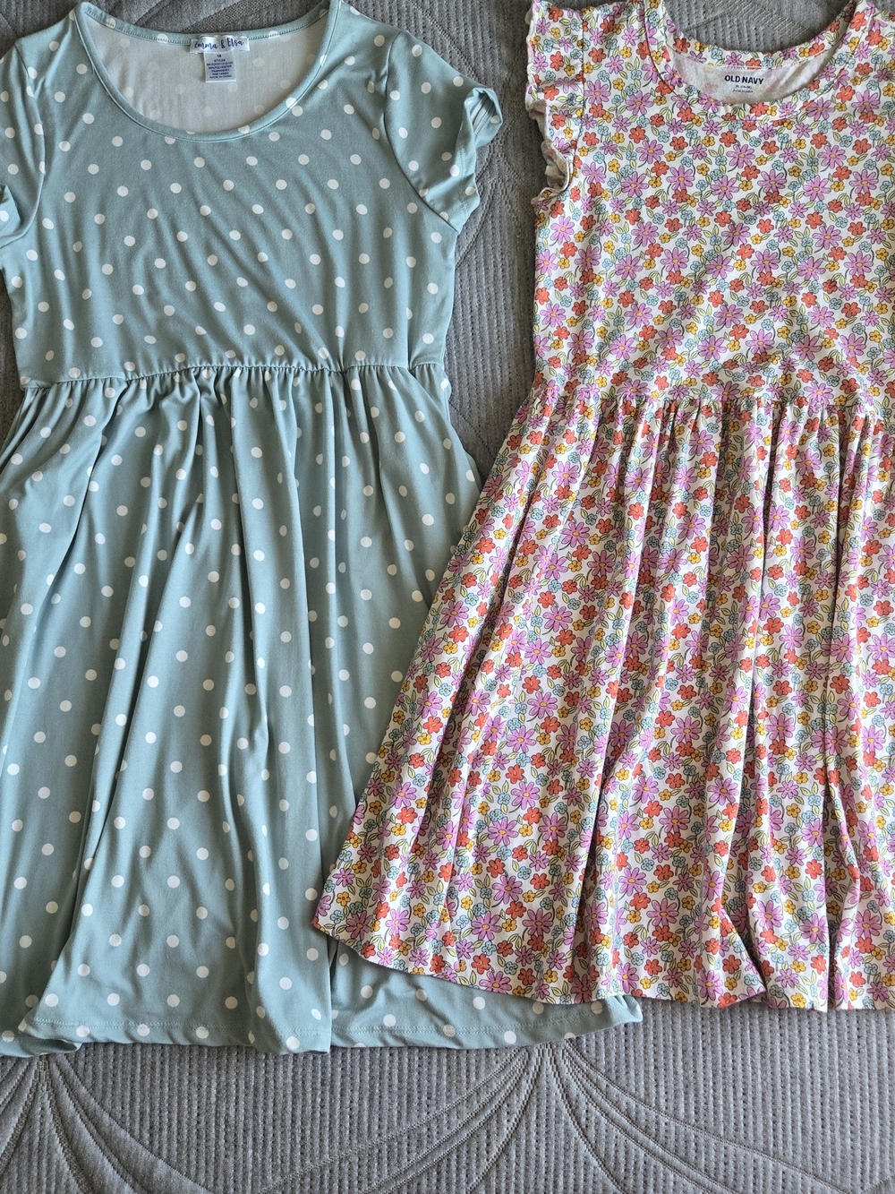 Girls' Dress Bundle - Mint Polka Dot 16 & Multi Floral XL